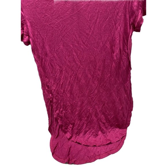 BRAND NEW Women's Pink T-Shirt Long Back Casual Tee Dark Pink - Size XS - Picture 5 of 7